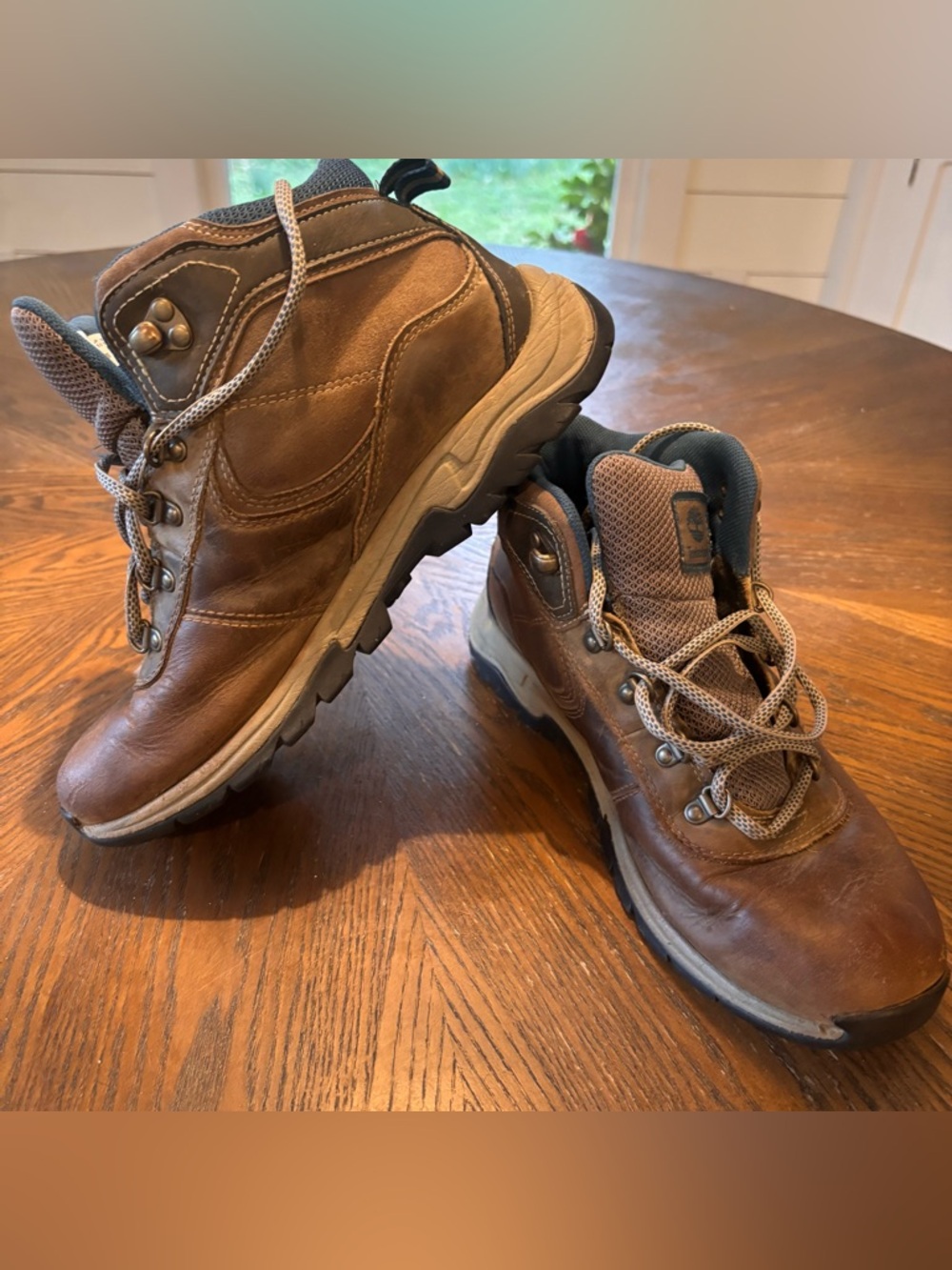 Timberland Waterproof Hiking Boots Womens 8.5 Brown Leather Trail Outdoor - Picture 3 of 5